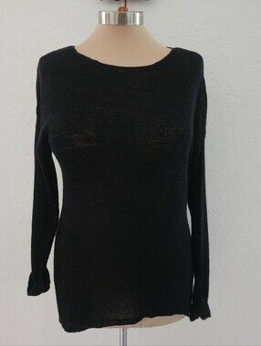 DIVIDED | Black Lightweight Long Sleeve Knit Top